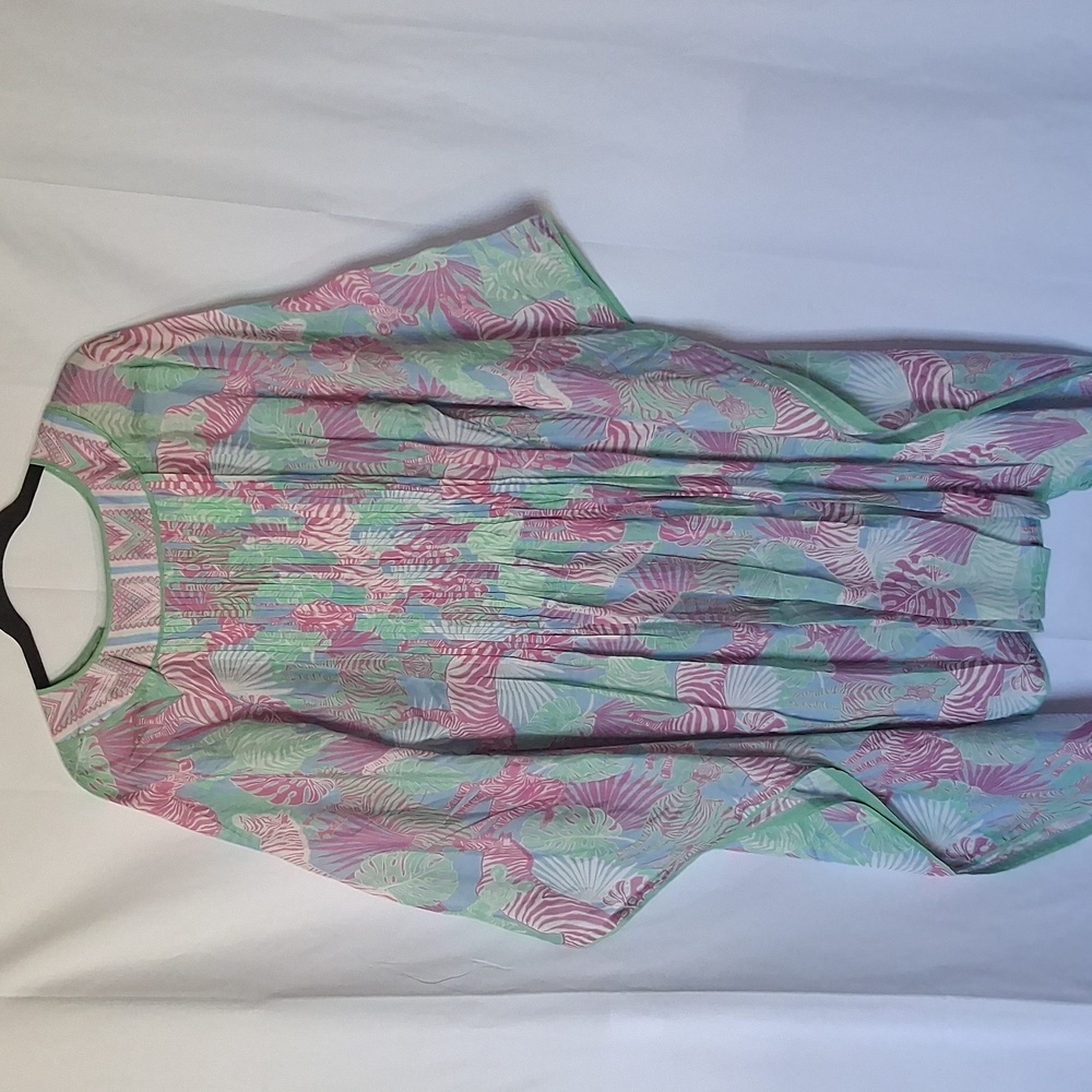 Taj By Sabrina Crippa Tropical Zebra Caftan S Green Purple - Picture 4 of 16